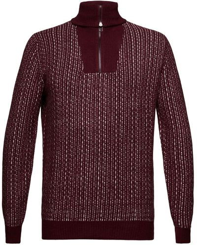 Esprit Sweater Met Rolkraag En Lange Mouwen - Rood