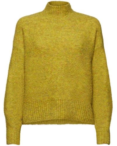 Esprit Kuscheliger Pullover mit Stehkragen - Gelb