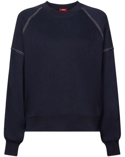 Esprit Recycelt: Sweatshirt mit Rundhalsausschnitt - Blau