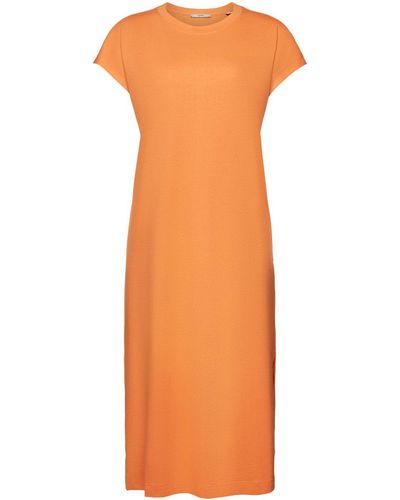 Esprit Jersey Midi-jurk - Oranje