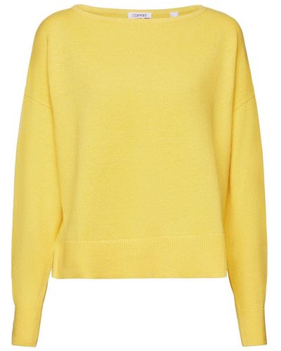 Esprit Sweater Van Katoen En Linnen - Geel