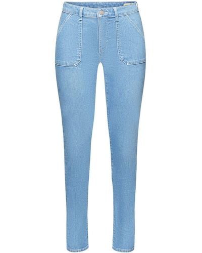 Esprit Slim Fit-jeans Met Middelhoge Taille - Blauw