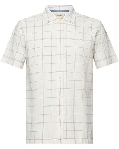 Esprit Overhemd Met Korte Mouwen Van 100% Katoen - Wit