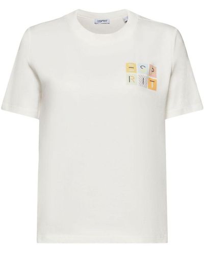Esprit Jersey-T-Shirt mit Logo (1-tlg) - Weiß