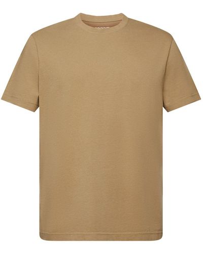 Esprit Jersey T-shirt Met Ronde Hals - Naturel