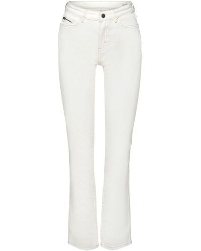 Esprit Waist- High-Rise-Jeans mit geradem Bein - Weiß