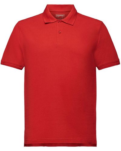 Esprit Piqué-Poloshirt aus Pima-Baumwolle - Rot
