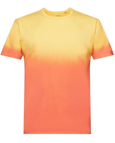Esprit Tweekleurig T-shirt Met Faded Look - Oranje