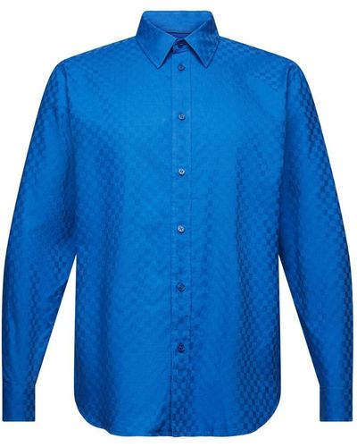 Esprit Overhemd Van Jacquardkatoen - Blauw