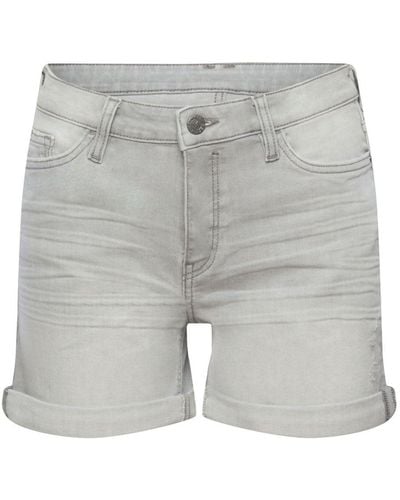 Esprit Short en jean en coton biologique - Gris