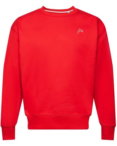 Esprit Sweat-shirt orné d'un petit dauphin imprimé - Rouge