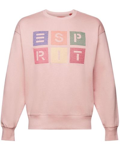 Esprit Sweatshirt Met Logo Van Organic Cotton - Roze