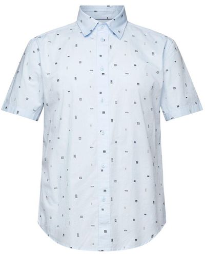 Esprit Overhemd Met Korte Mouwen En Motief - Blauw