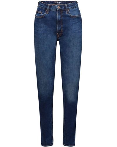 Esprit Klassieke High Rise Jeans Met Retrolook - Blauw
