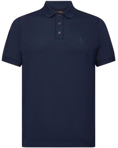 Esprit T-shirt Met Logo En Polokraag - Blauw