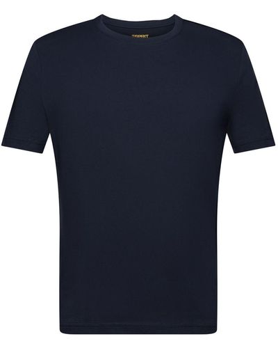 Esprit T-shirt en jersey de coton biologique - Bleu