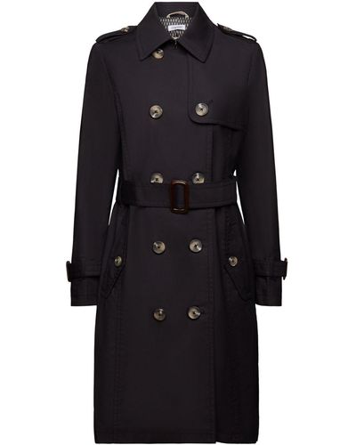 Esprit Trench-coat à boutonnage croisé et ceinture - Noir