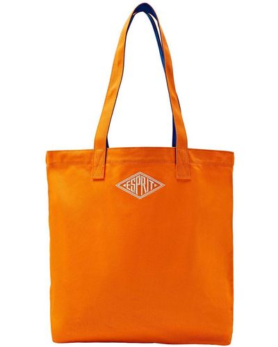 Esprit Sac fourre-tout en coton à logo - Orange