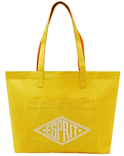 Esprit Tote Bag aus Canvas mit Logo - Gelb