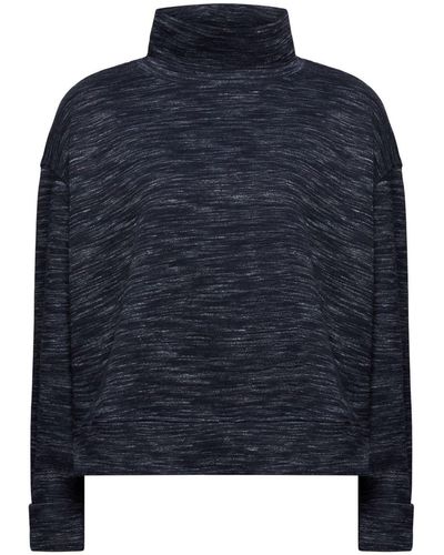 Esprit Sweat-shirt à col haut en coton mélangé - Bleu