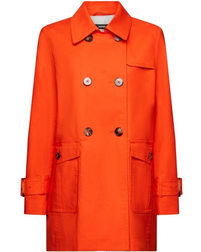 Esprit Trench-coat court à boutonnage croisé - Orange
