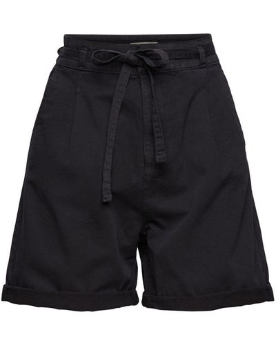 Esprit Short à taille haute 100 % coton Pima - Bleu