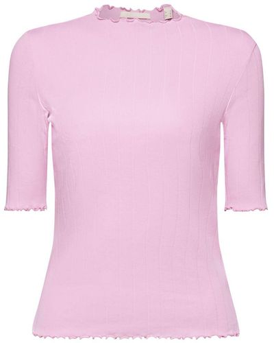 Esprit Geribd T-shirt - Roze