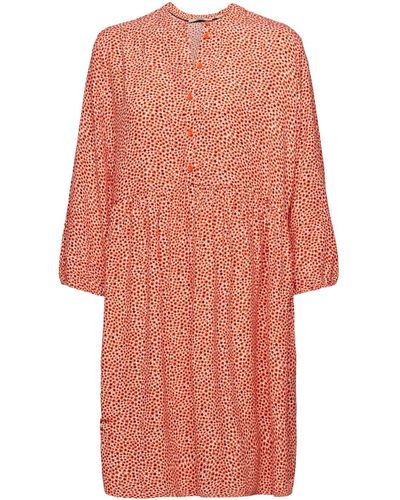 Esprit Geweven Midi-jurk Met Motief All-over - Roze