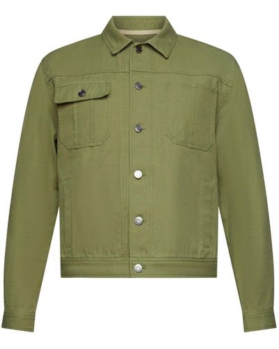 Esprit Katoenen Trucker Jacket - Groen