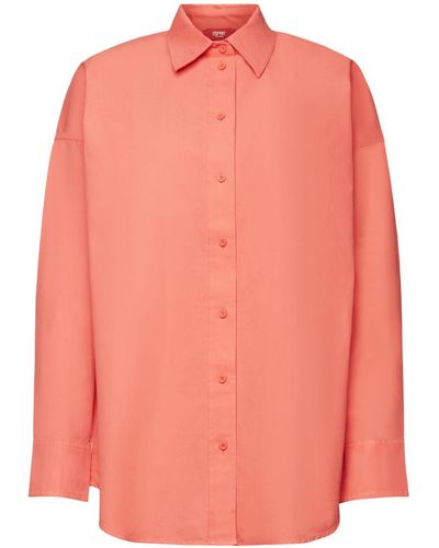 Esprit Shirt Van Katoen-popeline - Roze
