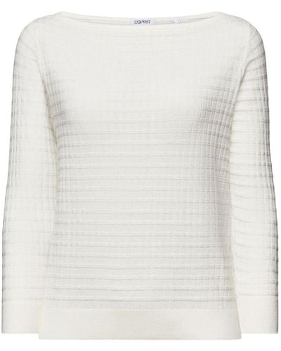Esprit Pull-over en maille texturée - Blanc