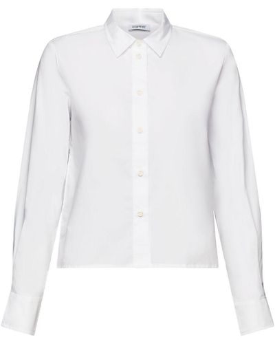 Esprit Cropped Popeline Blouse - Wit