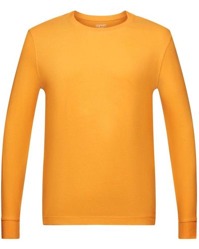 Esprit T-shirt à col rond et manches longues - Orange