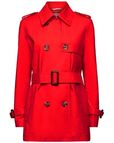 Esprit Korte Double-breasted Trenchcoat - Rood