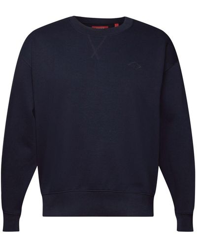 Esprit Sweatshirt Met Logoborduursel - Blauw
