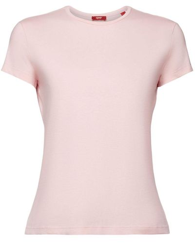 Esprit T-shirt Met Ronde Hals - Roze