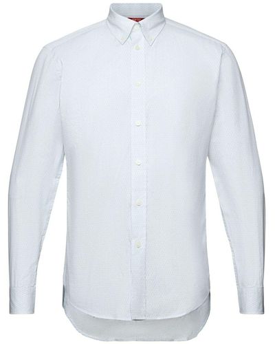 Esprit Katoenen Overhemd Met Print En Een Relaxed Fit - Wit