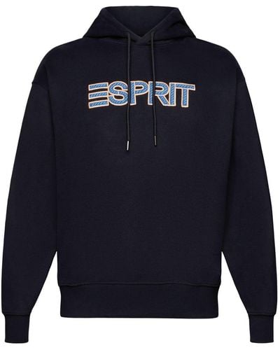 Esprit Hoodie Met Logo Van Een Katoenmix - Blauw