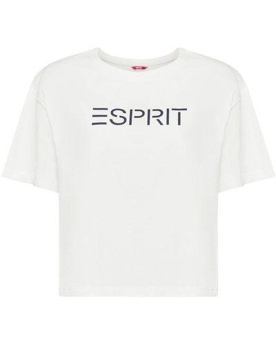Esprit Pyjama T-shirt Met Logo - Wit