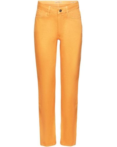 Esprit Pantalon en twill de coupe Mom - Orange