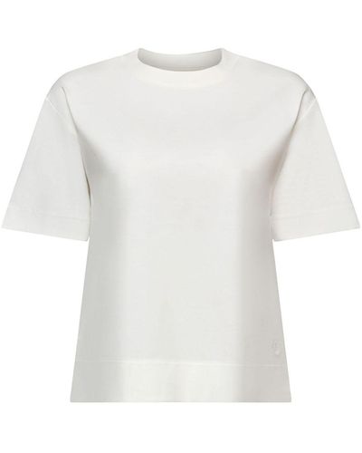 Esprit T-Shirt aus Pima-Baumwolle mit Rundhalsausschnitt - Weiß