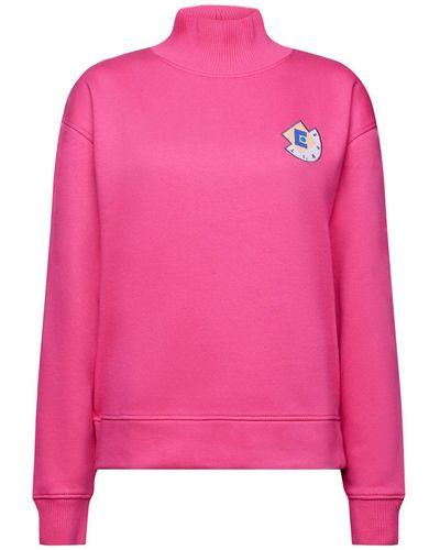 Esprit Logo-Sweatshirt mit Stehkragen (1-tlg) - Pink
