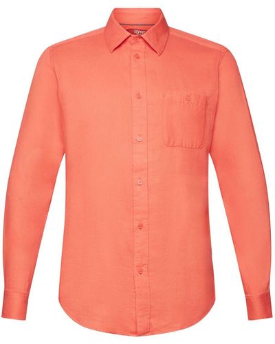 Esprit Slim Fit Overhemd Met Structuur - Oranje