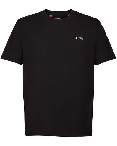 Esprit Uniseks T-shirt Met Logo - Zwart