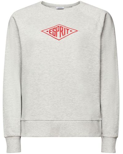 Esprit Sweat-shirt à logo brodé - Blanc