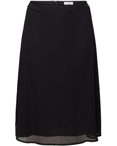 Esprit Midirok Van Crêpe Chiffon - Zwart