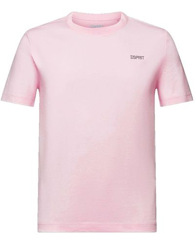 Esprit T-shirt Van Katoen-jersey Met Logo - Roze
