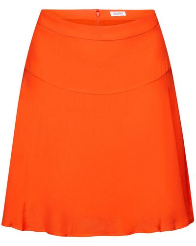 Esprit Crêpe Minirok Met A-model - Oranje