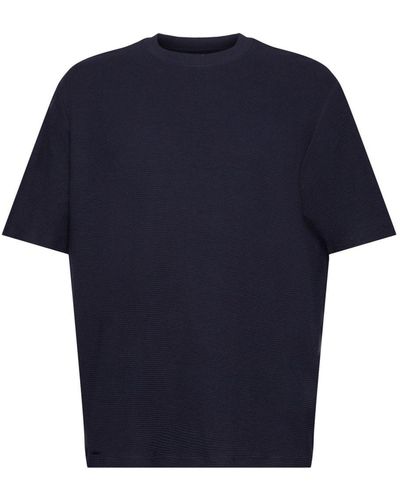 Esprit T-shirt Van Gestructureerde Jersey - Blauw