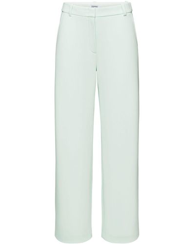 Esprit Pantalon large en twill point de Rome - Blanc